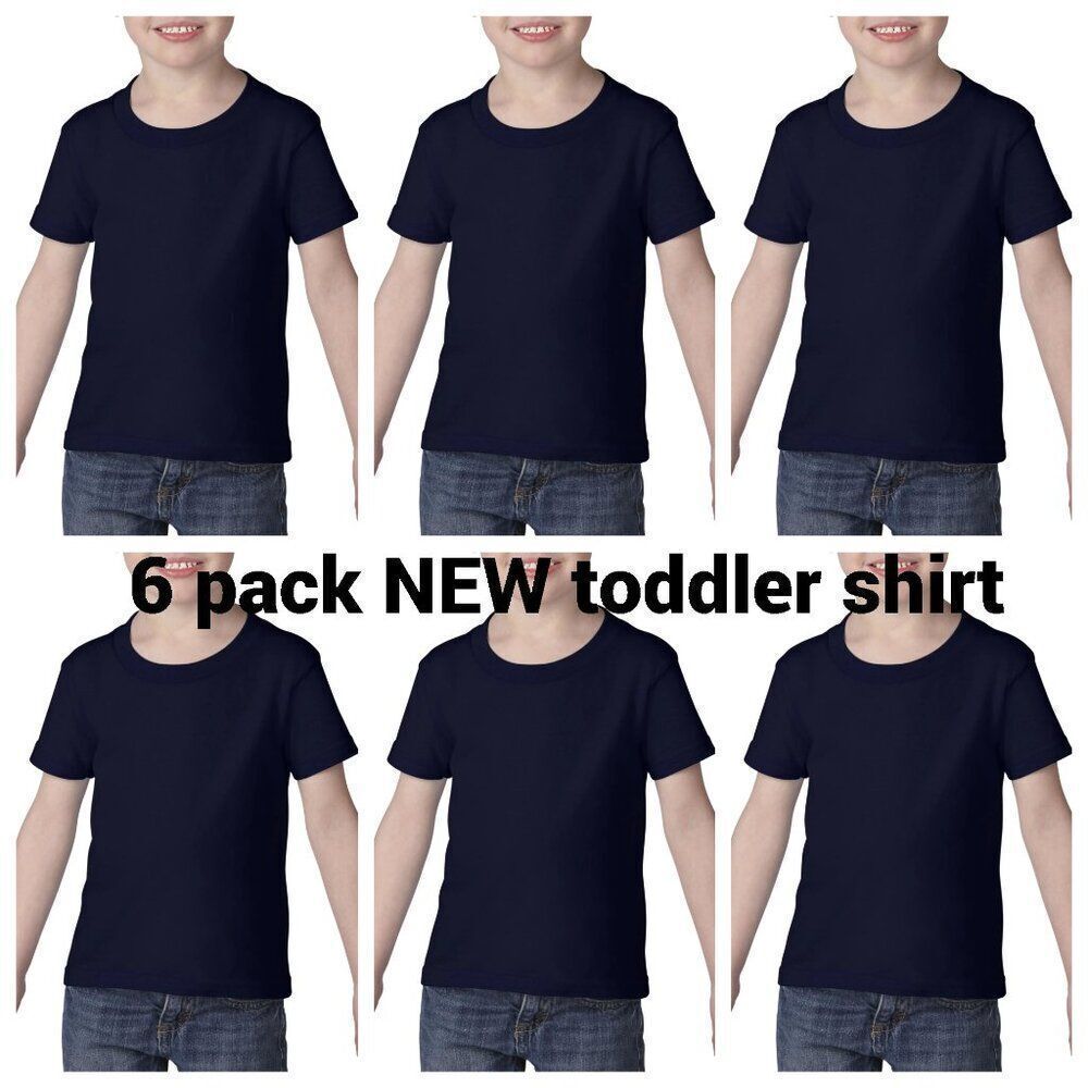 6 pack new kids toddler shirt unisex boys and girls! huge deal!